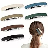 6 Stück Haarspangen Damen, französische Haarspange 9 cm in matter Naturfarbe aus Kunststoff und Metall für Haarstyling bei Arbeit, Party und Alltag, für Frauen sowie Mädchen
