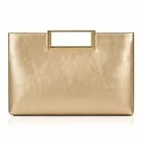 Milisente Damen Clutch Handtasche Schultertasche Elegant Abendtasche mit Handle Crossbodytasche Für Hochzeit Gold