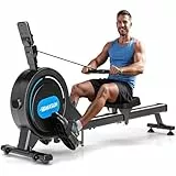 DMASUN Rudergerät für Zuhause, [2026 Neu] Magnetisches Rudergerät mit Upgrade Doppel-Slide-Rails Ultraleise Rudermaschine, 16 Widerstandsstufen, LCD-Datenanzeige, Bis 160kg Belastbar