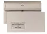 POSTHORN Briefumschläge mit Fenster 125 x 235 mm (1000 Stück), Umschläge selbstklebend, Kuvert mit grauem Innendruck, Briefkuvert mit Fenster mit 80g/m², Grau