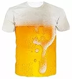 Loveternal Unisex 3D T-Shirt Beer Tee Shirt Casual Cool Bier Shirt Grafik Muster Kurzarm Tops T-stücke L