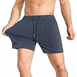 BROKIG Herren Sport Shorts Schnell Trocknend Kurze Hose Sporthose Trainingsshorts für Laufsport(Dunkelgrau,S)