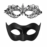 Ruispeed Venezianische Maskenball Masken für Paare – Elegante Masquerade Mask Damen & Herren für Halloween, Karneval, Party und Cosplay Kostüm