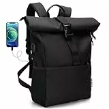 MoFut Rucksack Damen Groß Rucksäcke Herren Groß Schulrucksack viele Fächer mit 15,6' Laptopfach, Unisex Rolltop Rücksack Wasserdicht, Lässiger Backpack Schule Freizeit Uni Arbeit Wandern.