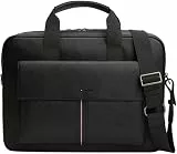 Tommy Hilfiger Herren Laptoptasche Central mit abnehmbarem Schultergurt, Schwarz (Black), Einheitsgröße