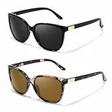 LVIOE 2P Polarisierte Sonnenbrille Damen - Stylischer und Trendiger UV400 Schutz für Outdoor Aktivitäten