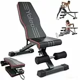 YOLEO klappbare Hantelbank Multifunktion Training Fitness Bank Bauchtrainer Schrägbank mit 6-Fach Verstellbarer Rückenlehne/3-Fach verstellbarer Sitzkissen,Belastung 300kg