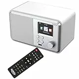 XORO DAB 300 IR digitales WLAN Internet Radio mit DAB+ & FM Empfang, Bluetooth 5.2, Podcast-Wiedergabe, 2,4' Zoll Farbdisplay, integrierter Wecker, Weiß
