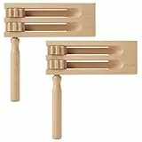 2 Stück Holzratsche Geräusche Maker, Ratsche, Doppelreihen Design, Holzrassel, Holz Spinning Ratsche, Krachmacher zum Anfeuern, für Spiele Parteien Veranstaltungen, Sportveranstaltungen