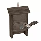 Relaxdays Fledermauskasten, Unterschlupf für Fledermäuse, HxBxT: 29 x 18 x 6 cm, Garten, Fledermaushotel, Holz, braun