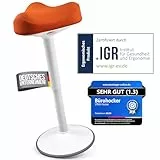 Vina Home® SH-01 Bürohocker Ergonomisch [IGR Zertifiziert] | Sitzhocker ergonomisch höhenverstellbar [58-83 cm]| Ergonomischer Hocker für Arbeit & Freizeit | Schwingeffekt [rutschfest] (Orange)