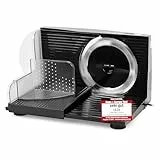 Emerio Allesschneider 'Made in EU', Edelstahl Messereinheit in Deutschland produziert, einstellbar 0-17mm, BPA frei, platzsparend klappbar, mit Sicherheitsschalter, Eco 100 Watt, MS-125000.1, Schwarz