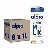 Alpro This is Not Milk 3,5 Prozent – Vegan und milchfrei – Von Natur aus laktosefrei – Reich an Ballaststoffen, Calcium und Vitaminen – 8 x 1 L – Haltbar