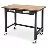 Seville Classics UltraHD® Fahrende Werkbank mit 2 Schubladen, für Büro, Garage, Werkstatt, 121,9 x 62,7 x 95 cm, Graphit