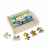 Melissa & Doug Baustellenpuzzles in einer Box | Puzzles | Holzspielzeug | 3+ | Geschenk für Jungen oder Mädchen