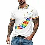 QJDFLL 2026 Poloshirt Herren Polohemd mit Monatsdruck Bequemes Oberteil Spezialmaterialmix Sportliche Passform für Den Alltag (White, XL)
