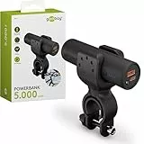 Goobay 60656 Bike Powerbank 5.0 5000 mAh inkl. verstärkter Halterung für Fahrradlenker/Powerbank für Ebike/Externer Akku/Ladegerät mit Quickcharge & Power Delivery/Charger für Samsung/Apple Klein