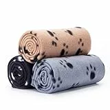 Nobleza 3 x Hundedecke Fleece Weiche Fleecedecke Waschbar Katzendecke Hunde Decke Outdoor Flauschig Deck für Haustier Hunde Katzen Welpen Weiche Warme Matte, 120 * 100cm