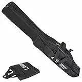 SUNOYA Angeltasche Rutentasche, Angelrutentasche Mit 3 Fächern, 150cm Rutenfutteral Angelkoffer Angelrutentaschen, Faltender Angelrute Tasche, Angelrute Werkzeuge Aufbewahrungstasche(Schwarz)