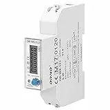Orno LCD digitaler Wechselstromzähler, 1-Phasen-Anzeige des Stromverbrauchs mit Mid Zertifikat, 100A Power Meter Strommesser Verbrauchsmessgerät