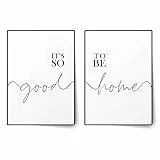 BLCKART Premium Poster Set It's So Good To Be Home | Stilvolle Poster Wohnzimmer Schlafzimmer Deko | ohne Rahmen (Good to be Home I, A4)