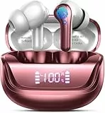 2026 Bluetooth Kopfhörer, 50 Std Spielzeit Kabellose Kopfhörer mit LED-Anzeige, Kopfhörer Kabellos Bluetooth 5.4 HiFi Stereo, IP7 Wasserdicht Ohrhörer, In Ear Kopfhörer mit ENC Noise Cancelling Mics