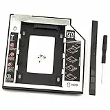 1 x 9,5 mm Halterung für Festplatte HDD SSD Caddy Adapter SATA 3.0 Schnittstelle Festplattenhalter für Laptop CD DVD ROM optisches Bay 2,5 Zoll