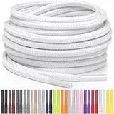 Miscly Schnürsenkel Rund Reißfest für Sportschuhe, Sneaker und Stiefel, Ø 4 mm (91 cm, Weiß)