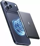 TORRAS MiniMag Ultra Slim Powerbank für Magsafe, 18W Schnellladen 5000mAh Magnetische Powerbank Klein, Wireless Externe Akkupack mit USB-C-Kabel für iPhone 17 Pro Max/Air/16/15/14/13/12, Grau Titan.