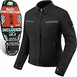 SHIMA Giro Jacket Motorrad Jacke Damen mit Protektoren AirForce Rückenprotektor Motorradjacke Schulter Protektor Ellbogen Textiljacke Stretch Schutzjacken Protektorenjacke (Frauen, Schwarz, S)