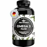 Omega 3 Kapseln hochdosiert - Jahresvorrat 365 Stück - Nur 1 Kapsel täglich - Essentielle Omega 3 Fettsäuren EPA & DHA - Fischöl Kapseln aus nachhaltigem Fischfang, ohne unnötige Zusätze