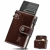 DODENSHA Geldbörse Herren mit XXL Münzenetui | Slim Wallet Aus Genuinem Leder | Geldbeutel mit Wiener Schachtel | Smart Wallet | RFID-Schutz Portmonee inkl. Geschenkbox | BraunSilber