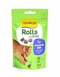 GimCat Rolls mit Ente - Der Snack für mehr Genuss & Spielspaß mit hochwertigen Zutaten - 1 Beutel (1 x 40 g)