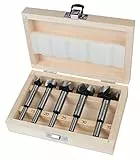 Makita D-47363 Forstnerbohrer-Set 5-teilig in Holzkassette, Ø 15, 20, 25, 30, 35 mm, für Weich- und Hartholz, 8 mm Rundschaft, Länge 90 mm