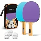 PRO-SPIN Tischtennisschläger – Hochleistungs-Tischtennis Set | Premium Tischtennisschlaeger, 3-Sterne-Tischtennisbälle, Kompakte Aufbewahrungstasche (Set für 2 Spieler,Lila/Blau)