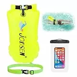 Schwimmboje,Boje Schwimmen Aufblasbare Trockentasche 20l mit Wasserdichter Handytasche,Trockensack für Erwachsene Freiwasser Triathlon Sport Schnorcheln Rennen Ausbildung Zubehör,Gut Sichtbarer Orange