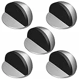 Nutabevr 5 Stück Türstopper, Edelstahl, Schwerer Bodenstopper, Selbstklebend mit Gummipuffern, für Türen, Kinderzimmer, Balkontür, Wände und Möbel