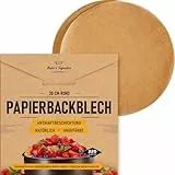 220 Stück Rund Backpapier Zuschnitte 23 cm | Butterbrotpapier Braun Pergamentpapier zum Backen, Kochen - Einfache Reinigung von Baker's Signature