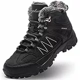 ASHION Damen Winterstiefel Winterschuhe Stiefel Stiefeletten Gefütterte Schneestiefel Wandern Boots Draussen 36-42,Schwarz 39 EU