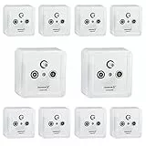 PremiumX 10x PX3 Antennendose 3-Fach Enddose Antennen-Dose Einzel und Stichleitungsdose Aufputz Unterputz SAT-TV-Radio HD Multimediadose