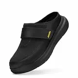 FitVille Extra Weit Hausschuhe Herren Senioren Slipper mit Klettverschluss Männer Pantoffeln Schwarz 44-45 EU Weit