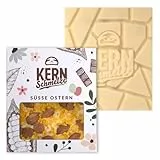 KERNschmelze by KERNenergie weiße Schokoladentafel mit Früchten & Aprikosenkernen - Ostergeschenk - belgische Schokolade mit frisch gerösteten Kernen und Früchten - Geschenk für Männer & Frauen - 100g
