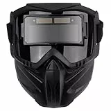 MOUNTTU Schweißhelm mit automatischer Verdunkelung, Schutz vor starkem Licht, weicher, Leichter Vollgesichts-Schweißhelm, Wärmeisolierung für Schweißer, Schweißhaube, Schweißmaske, automatis