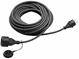 Meister Gummi-Verlängerungskabel 10 m – für außen (IP44) – Schuko-Kupplung – schwarz