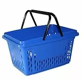 GERSO Einkaufskörbe aus Kunststoff mit 2 Bügeln 40 Liter Polypropylen bunte Farbauswahl (1, blau)