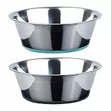PEGGY11 Hundenapf aus Edelstahl mit rutschfestem Silikonboden, 2er Set, 720 ml – Futter- & Wassernapf für kleine und mittelgroße Hunde sowie Katzen