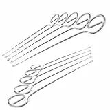 Grillspieße 10er Set – 210mm Schaschlikspieße aus Edelstahl - Fleischspieße, Made in Germany
