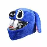 Motorradhelm Cover Männer Frauen, Plüsch Überzug, Cartoon Plush Motorradhelm Cover, Interessanter Helm, Blau
