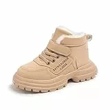 Fudaolee Kinder Winterschuhe Warm Gefüttert Winterstiefel Mädchen Jungen Schneestiefel Outdoor Trekkingschuhe Rutschfeste Wanderstiefel Winterboots Khaki 33 EU = Etikett 34