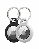 Belkin AirTag Hülle mit Schlüsselanhänger (Secure Holder Schutzhülle für Air Tag, Accessoire mit Kratzschutz), 2er-Pack, Schwarz und Weiß